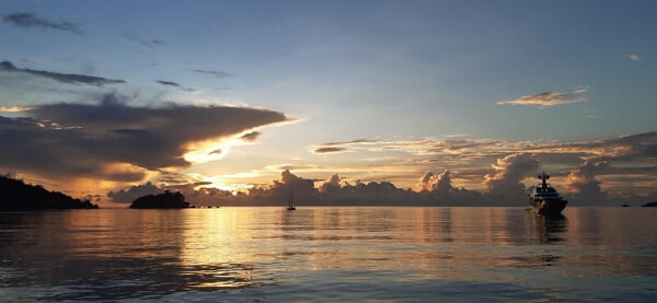 93. Sunrise in the Seychelles off Cerf Isle
